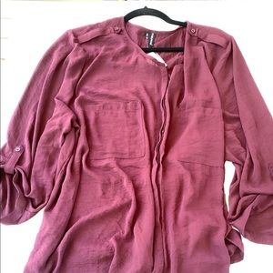 Maurices Burgundy Plus Size Button Up Top S 4
